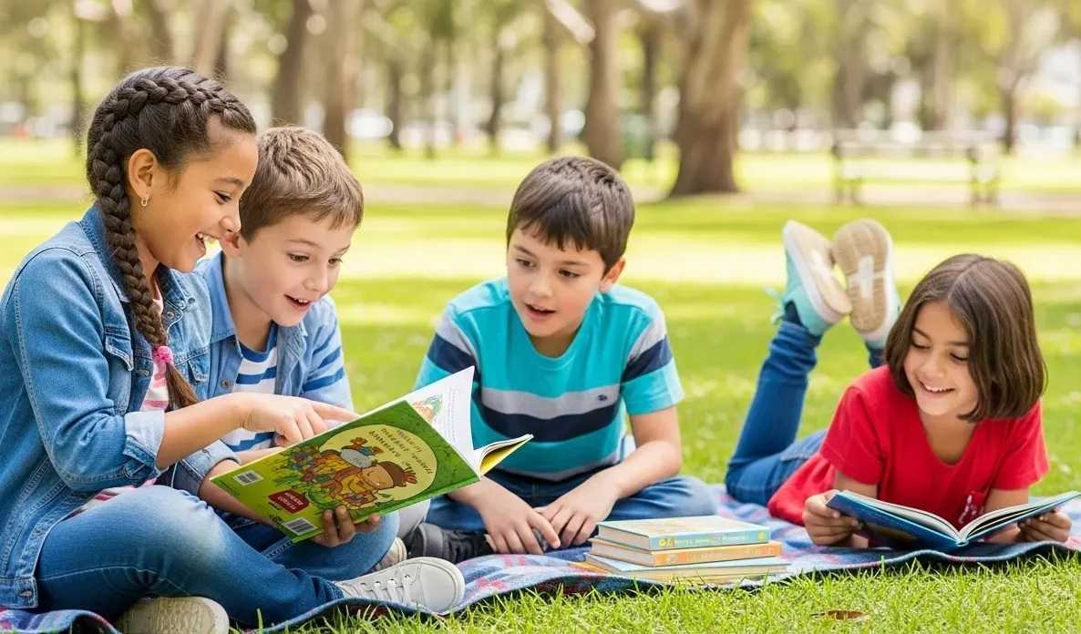 Children reading books